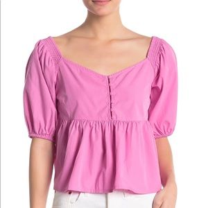 Free People Veronica Peplum Top in Pink (S)
